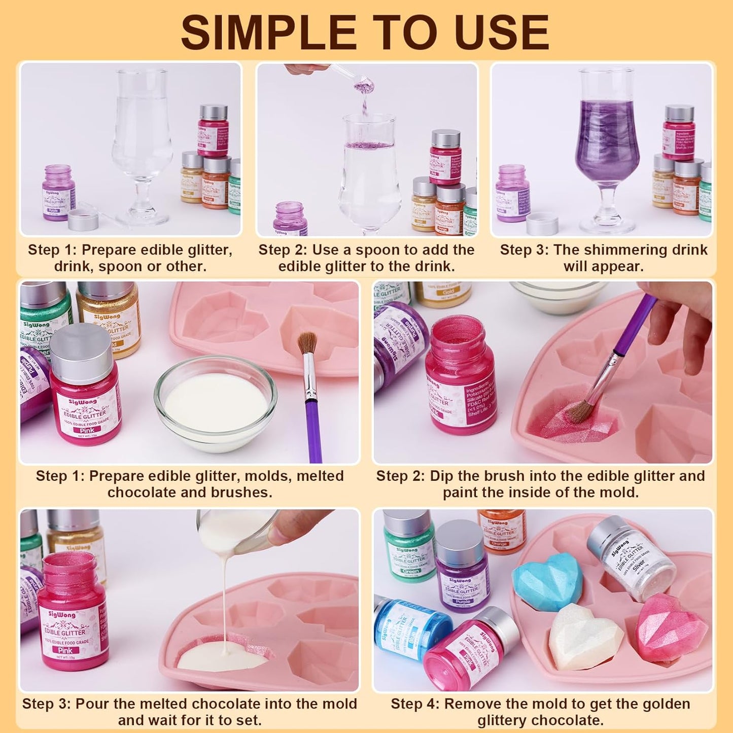 Green Edible Glitter - 15g Food Grade Luster Dust Powder, Cake Decorating Sprinkle Glimmery Dust for Drinks, Wine, Fondant, Chocolate, Candy, Cookie, Vegan