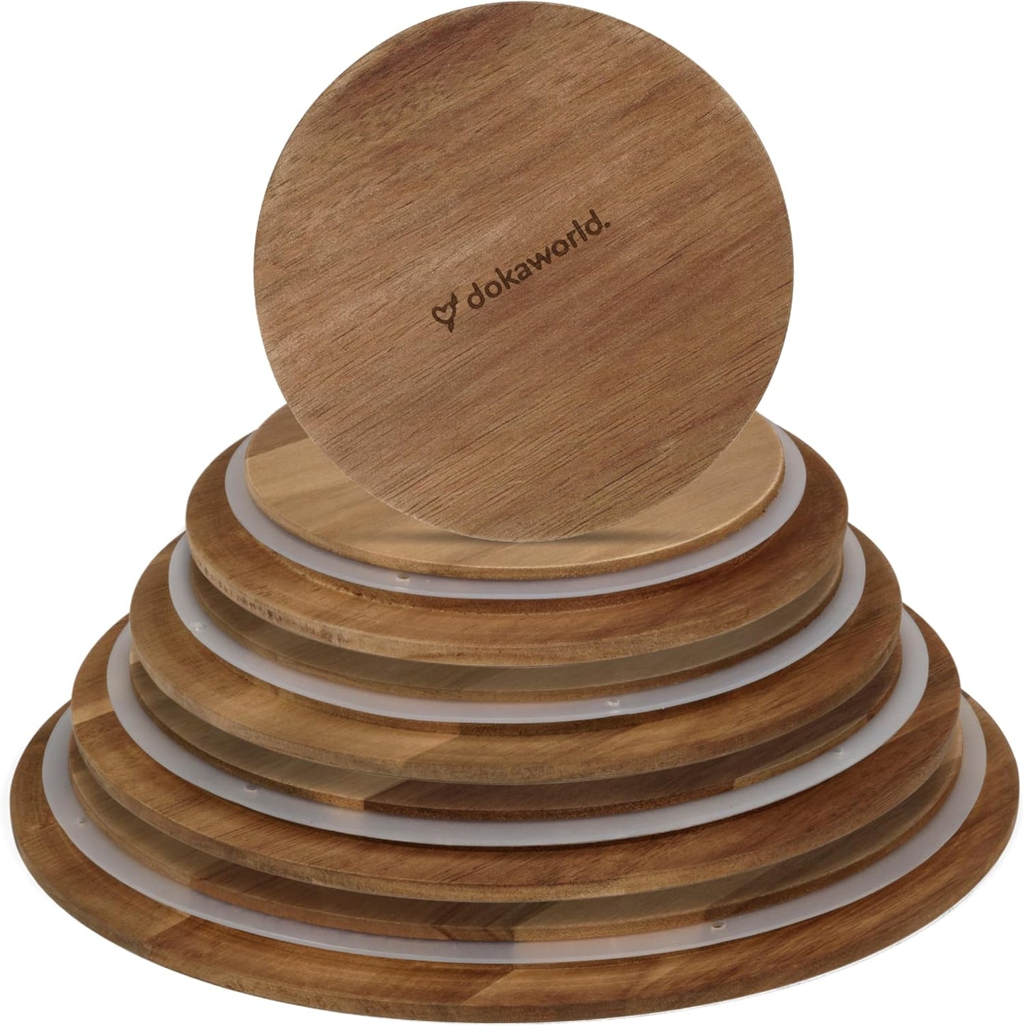 Glass Mixing Bowls Acacia Lids - (Bowls Not Included) Lids are compatible with all Glass Mixing Bowls Set