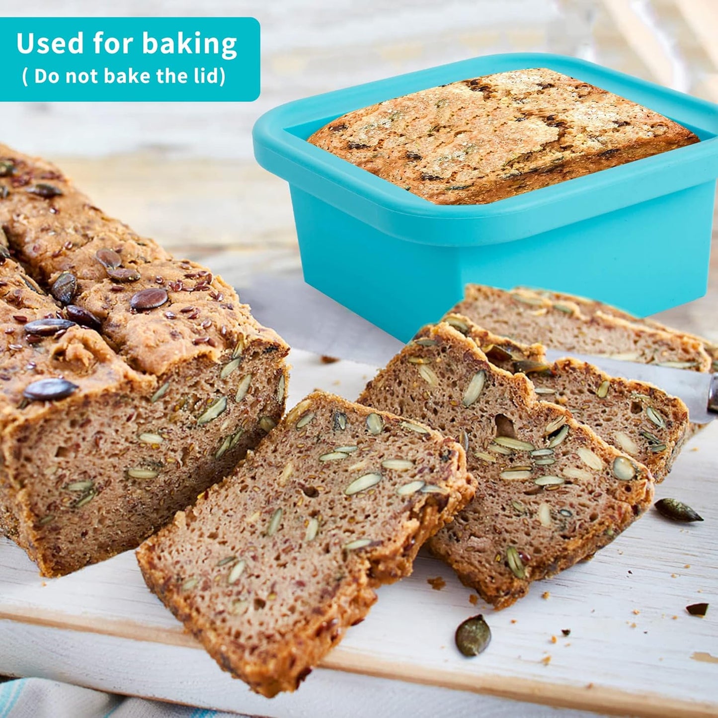 Silicone Freezing Tray with Lid - 2-Cup 2 Pack Freezer Containers,Make 1 Perfect Freezing,Storing Soups, Foods, Stews, Dips or Sauces Simple and Convenient Color Aqua