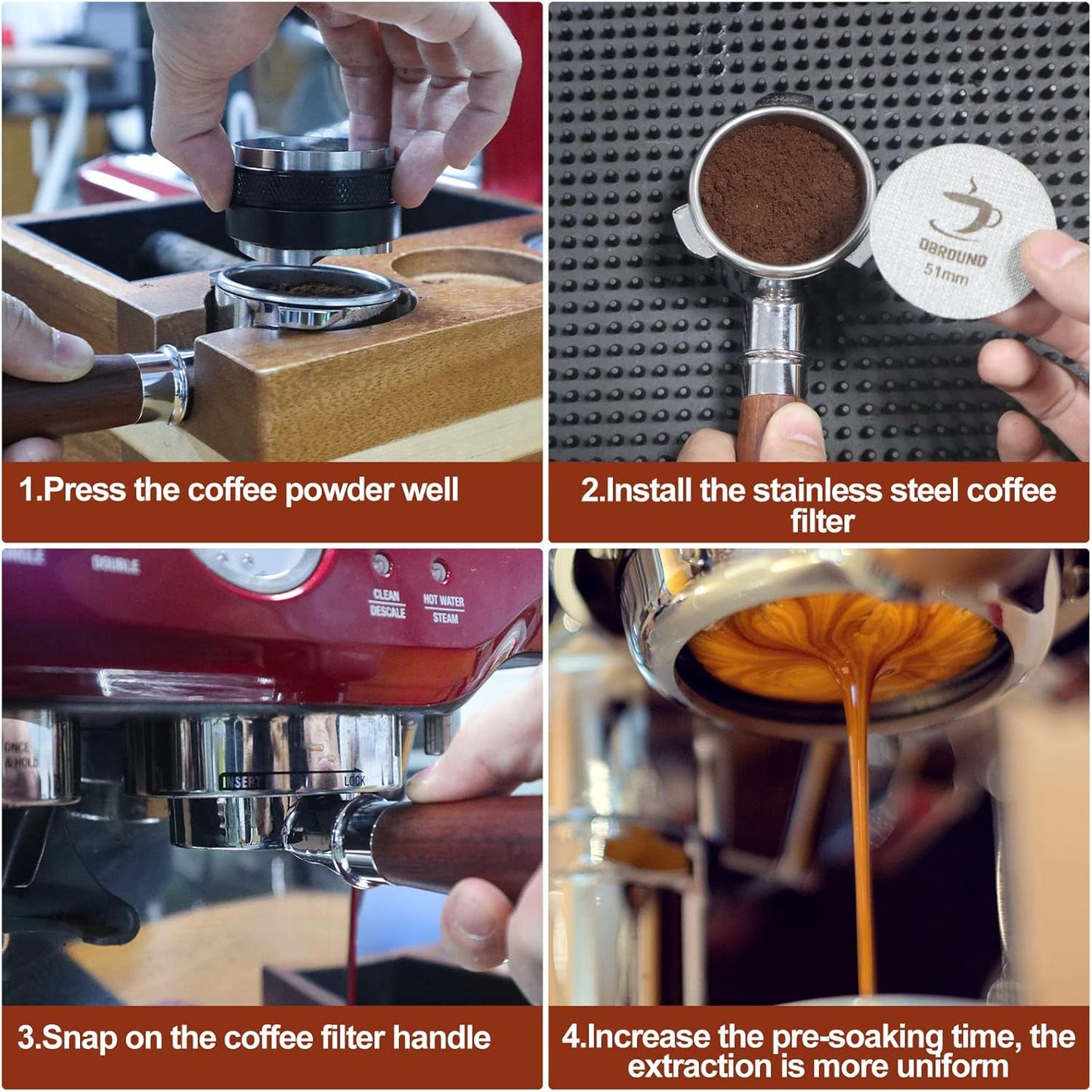 58.5mm Espresso Puck Screen - 2 Packs 1.7mm Thickness 150μm Espresso Puck Screen with Walnut Holder,Reusable Stainless Steel Replacement Part Compatible with 58mm Portafilter Series Espresso