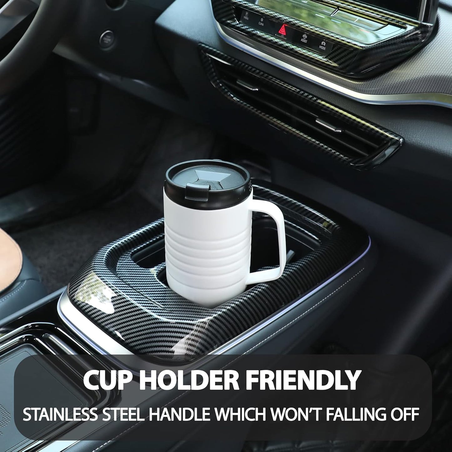 HAUSHOF 24 oz Travel Mug with Handle, Stainless Steel Vacuum Insulated Coffee Mug, Double Wall Travel Mugs with Leakproof Lid, BPA Free