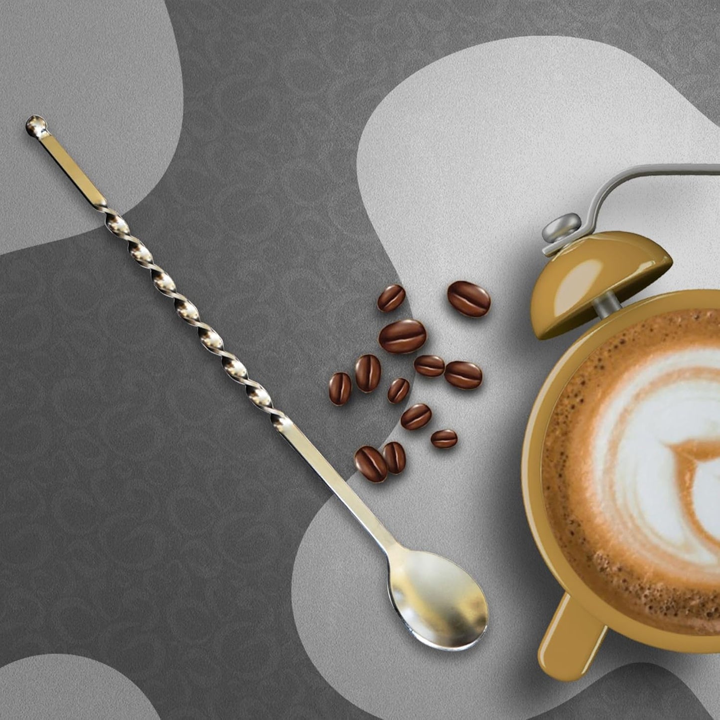Rattleware Elegant Swirl Stem Bar Twist 11.5" Stirrer/Spoon - Commercial Grade Stainless Steel, Ideal for Drink & Coffee Enthusiasts, Perfect for Home & Commercial Use