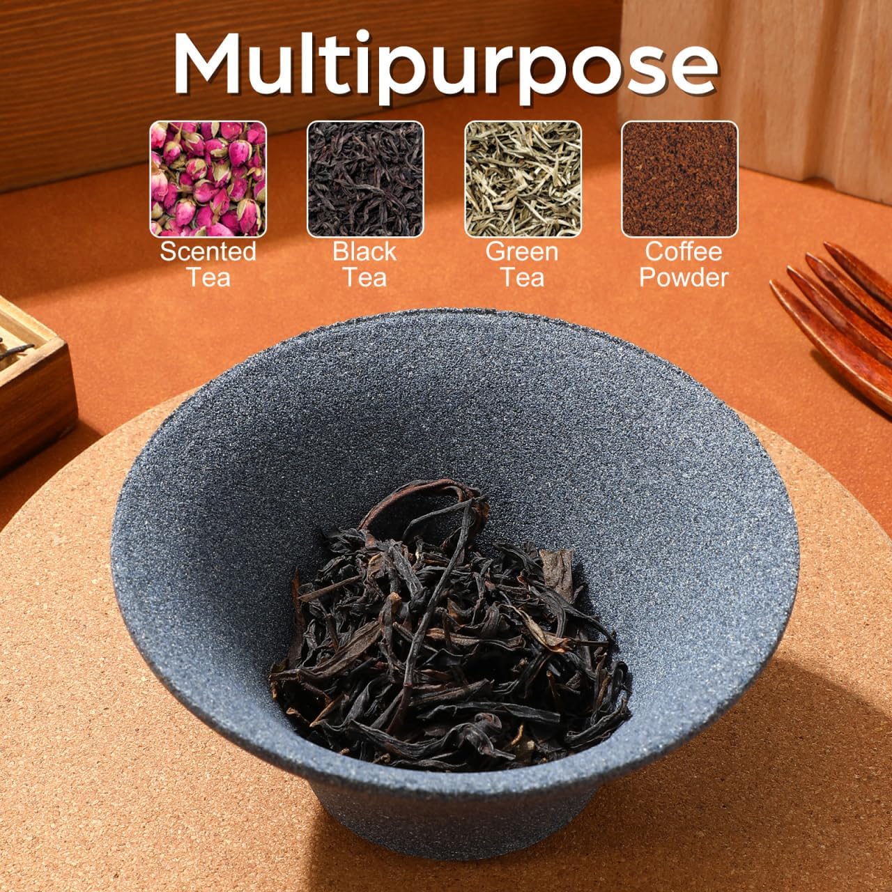 2Pcs Japanese Coffee Filters Ceramic Coffee Dripper Reusable Dripper Paperless Tea Strainer Light Grey, 4.52x4.52x2.36inch