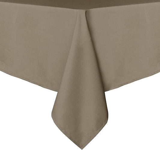 sancua Rectangle Tablecloth - 54 x 108 Inch - Stain and Wrinkle Resistant Washable Polyester Table Cloth, Decorative Fabric Table Cover for Dining Tables, Buffet Parties and Camping, Taupe