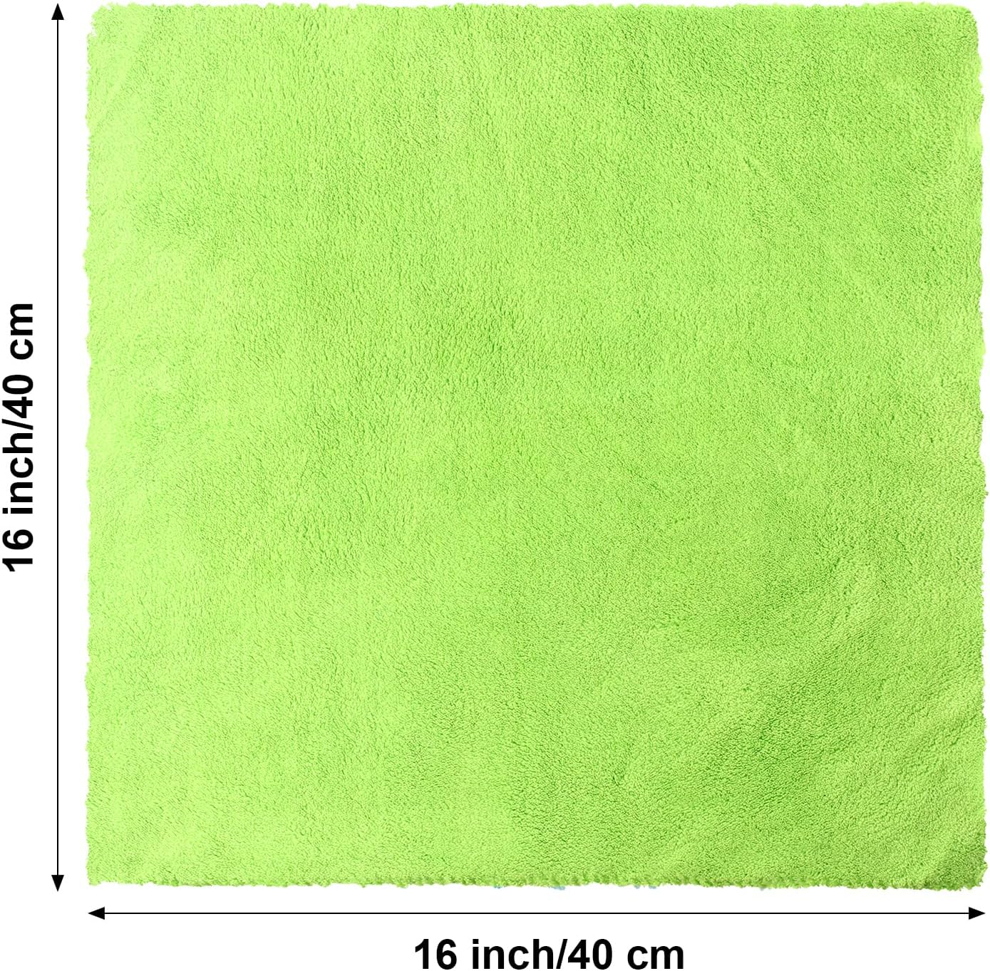 Shimeyao 30 Pcs Edgeless Microfiber Plush Towels for Cars Detailing Drying Wash Polishing Absorbent Cleaning Cloths, 500 GSM, 16 x 16 Inch(16 x 16 Inch,Multicolor,30 Pcs)