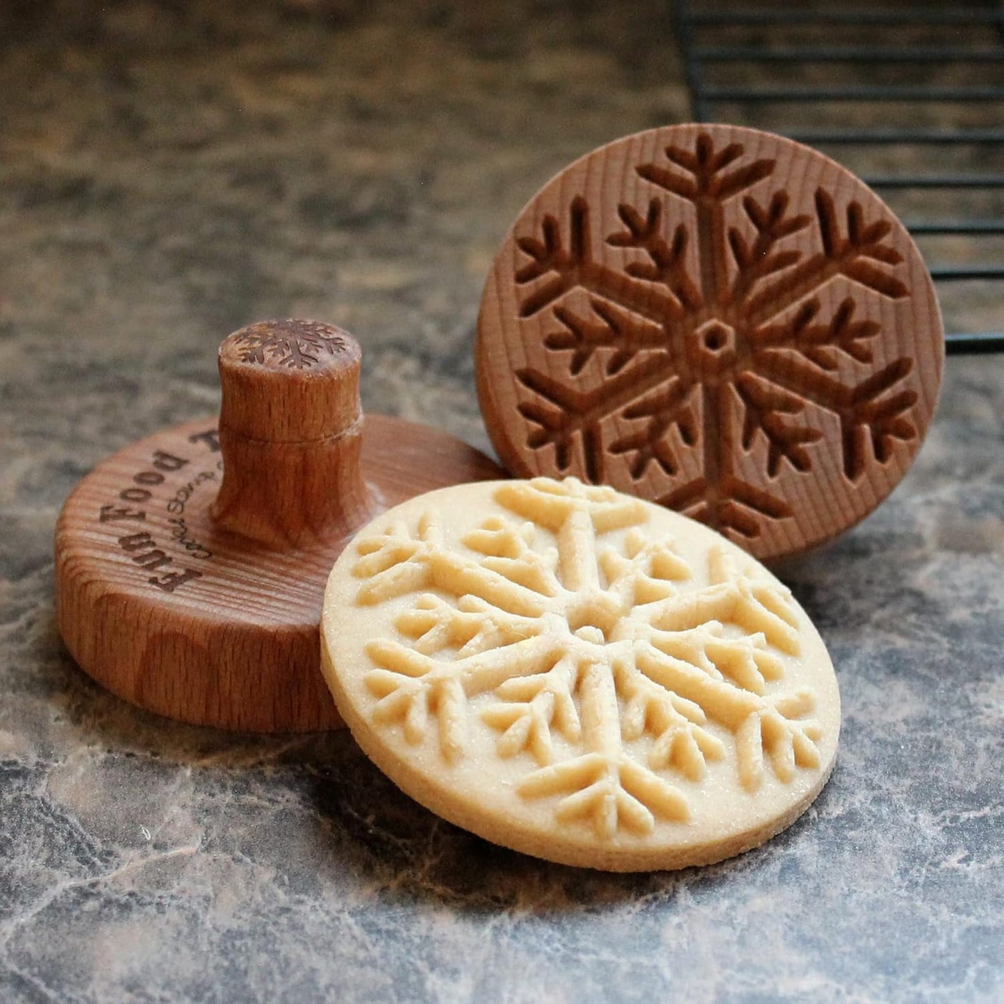 Wood Cookie Stamp, 2.5 Inch (Snowflake 3 CS-062)