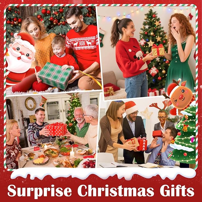 Christmas Snow Globe Lantern Christmas Decorations Gifts Snowman Santa Claus Church Village Scene Musical Glitter Snowfall USB/Battery Timer 12 inch