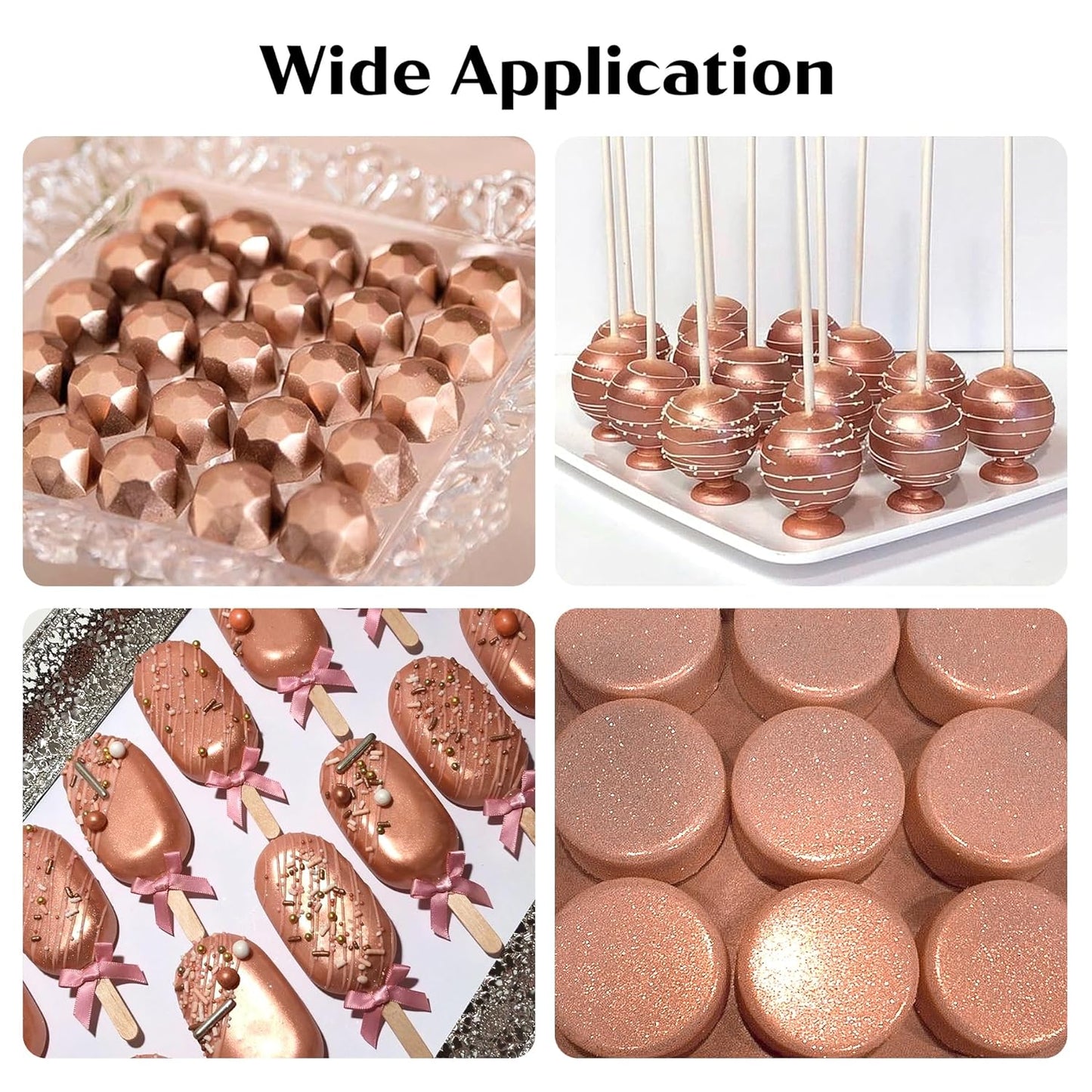 Rose Gold Edible Glitter for Cocktails - 6g Rose Gold Luster Dust Edible Drink Glitter Food Grade Metallic Shimmer Powder Cake Sprinkles for Beverage Chocolate Candy