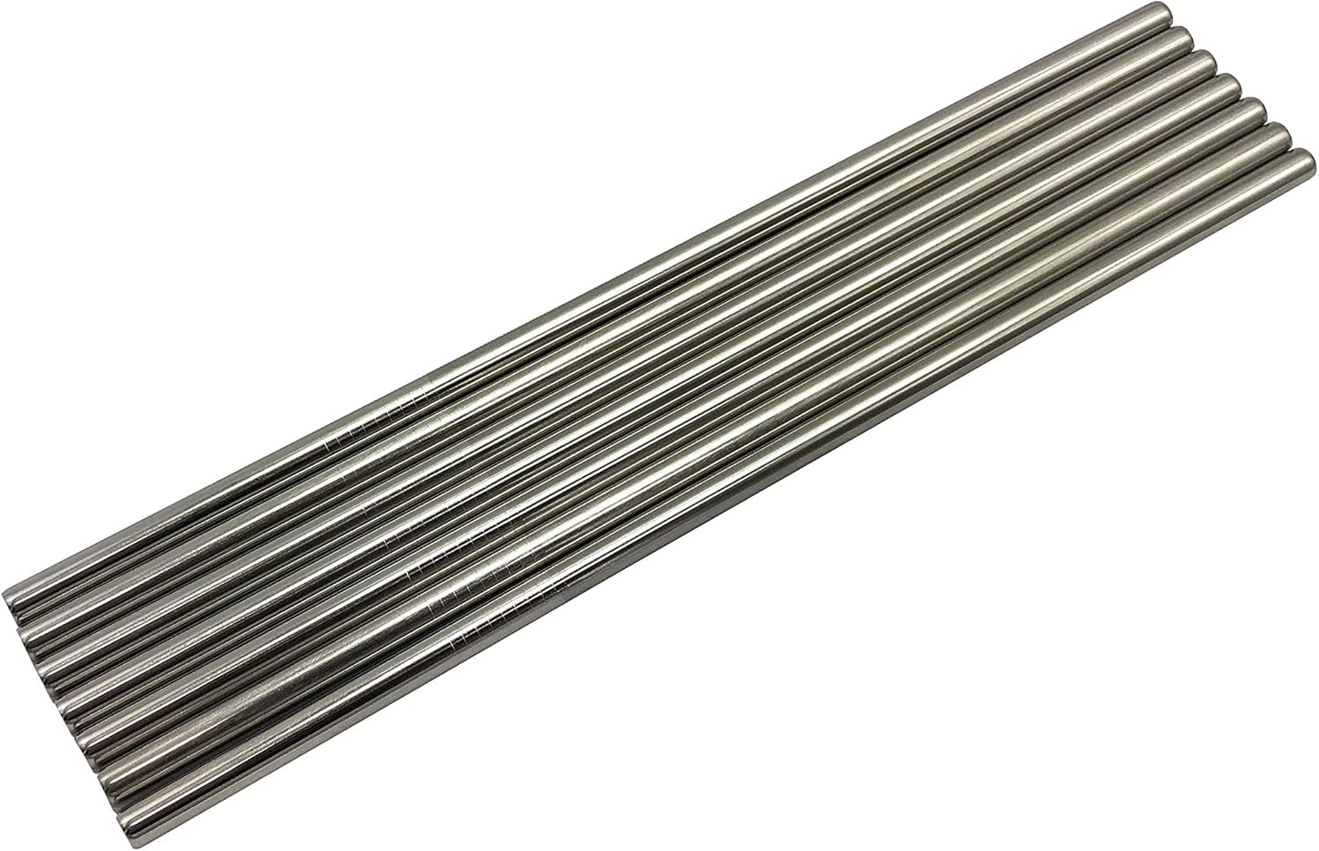 10 Pcs Stainless Steel Straws, Reusable Drinking Straws, Straight Metal Straw Sets with 2 Pcs Cleaning Brushes (8.5 Inch, Silver)