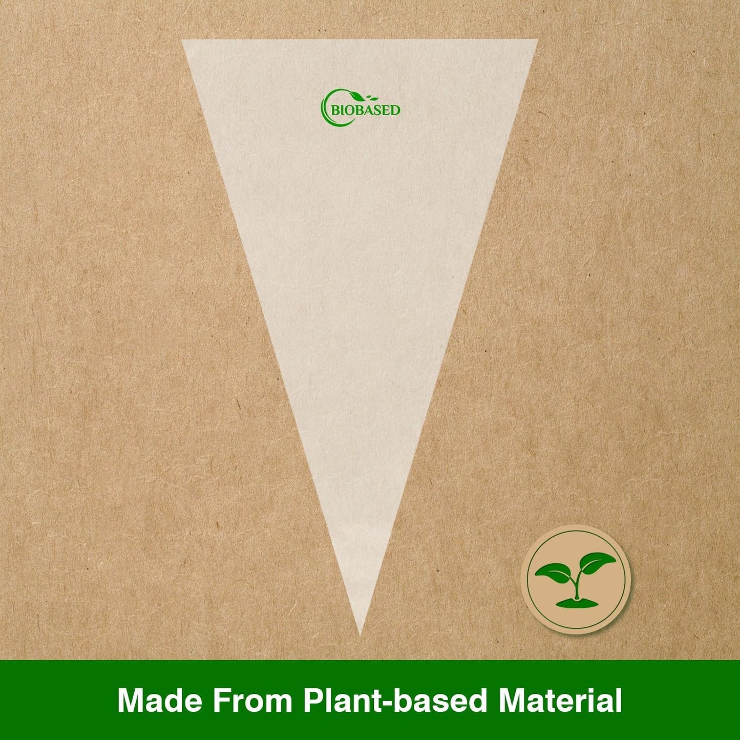 Keenpioneer 18-Inch Biobased Disposable Piping Bags, Plant Based Cake Decorating Pastry Bag - Pack of 100