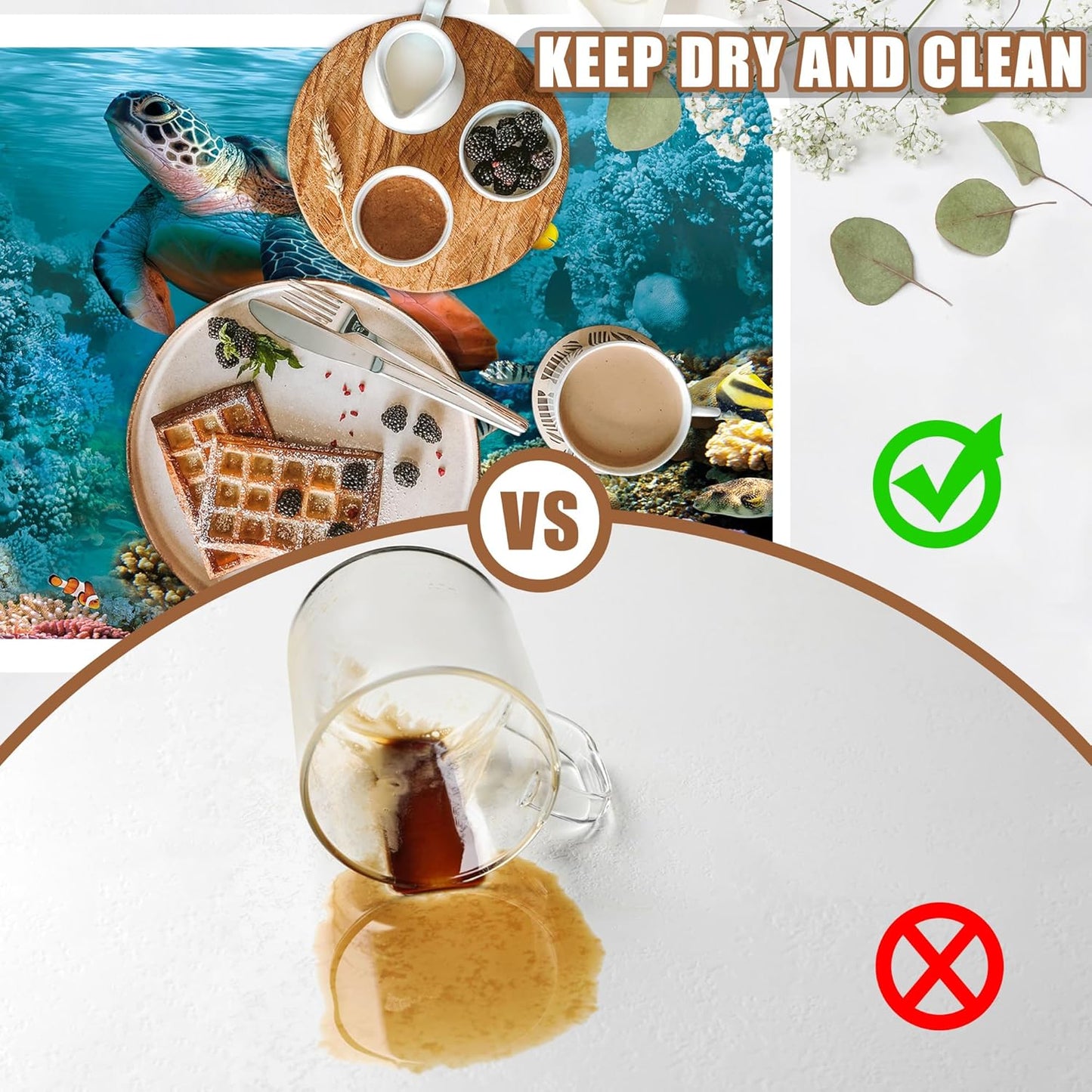 Sea Turtle Coffee Mat Absorbent Dish Drying Mat for Kitchen Counter Hide Stain Rubber Backed Coffee Bar Accessories Fit Under Espresso Machine Dish Rack, 15.7 x 23.6 Inch