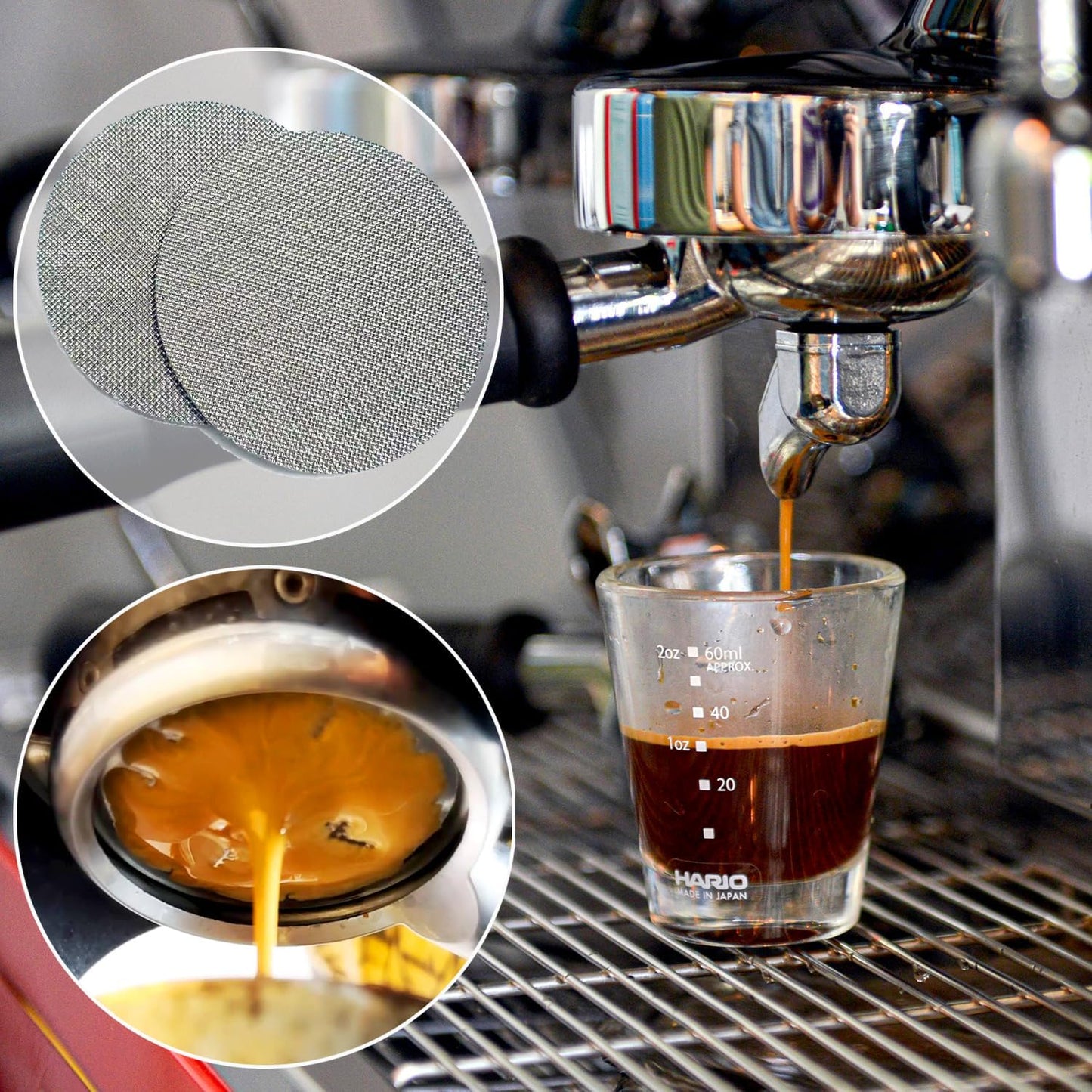 2 Pack 51mm Espresso Puck Screen, Reusable Coffee Filter Screen for Portafilter Filter Basket, 1.7mm Thickness 150μm 316 Stainless Steel, Compatible with Espresso Machine