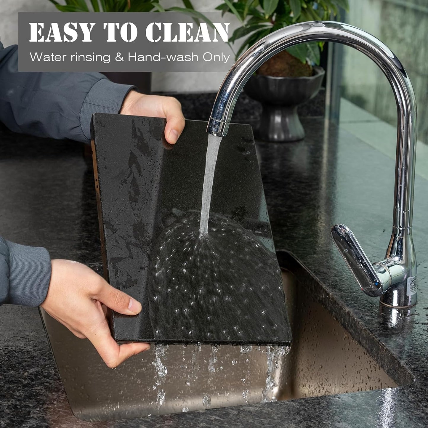 Koville Black Marble Cutting Boards for Kitchen Countertop, Natural Marble Cutting Board Pastry Board Cheese Boards for Home Kitchen Decor, Stone Chopping Serving Tray for Charcuterie