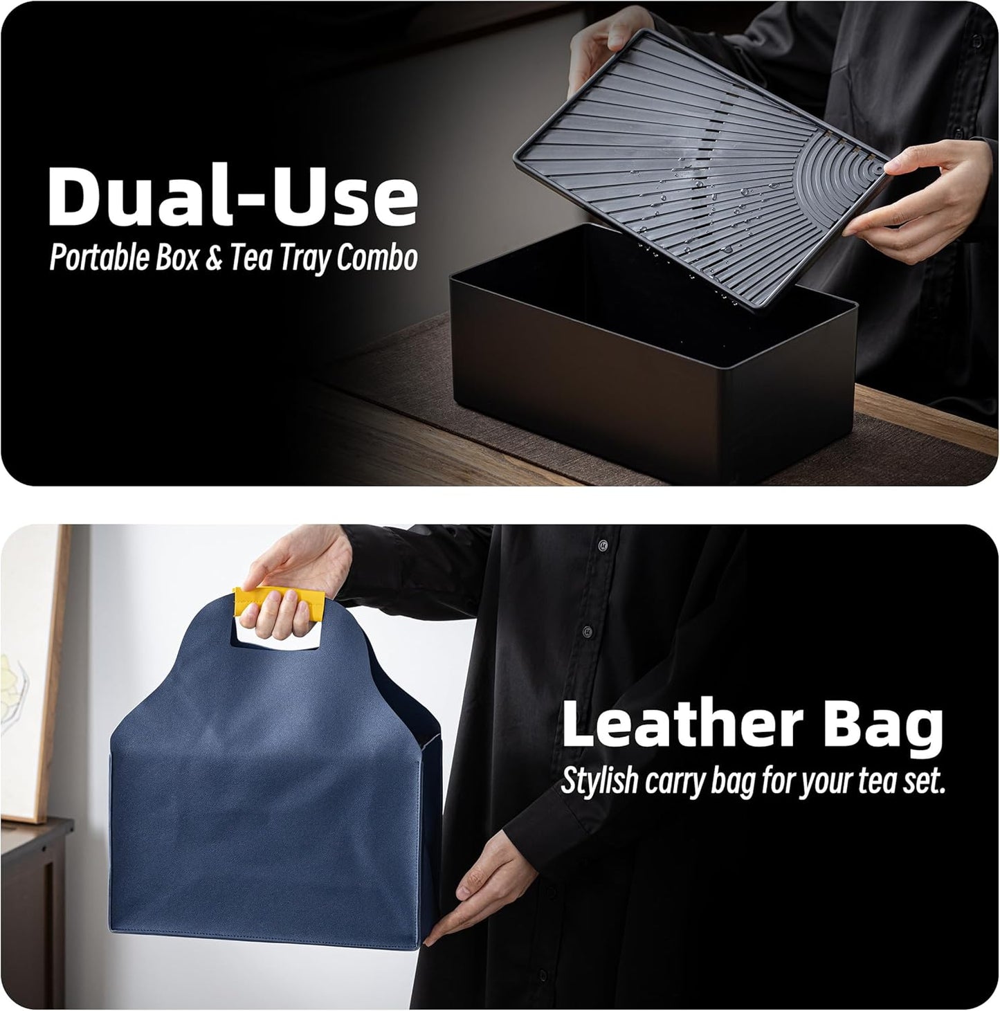 TEANAGOO 12 Pcs Matcha Whisk Set Black,Ceramic Matcha Set,Matcha Kit for Ceremony,Complete Travel Matcha Tea Set,Matcha Set Whisk and Bowl with 2 Cups(7.2oz)/Traveling Bag,Gifts for Matcha Lover