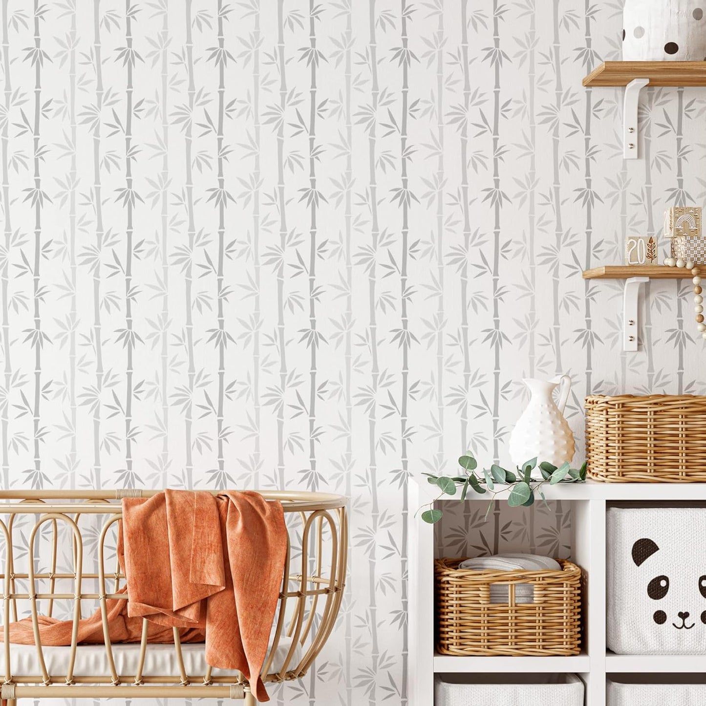 NAKLEO Painting Stencil for Crafts A3 11.8” x 16.5”, Bamboo Shoots Tropical Oriental Pattern, Reusable Plastic DIY & Scrapbooking Drawing Template, Decoupage Art Home Decor, Wall Wood Fabric Furniture