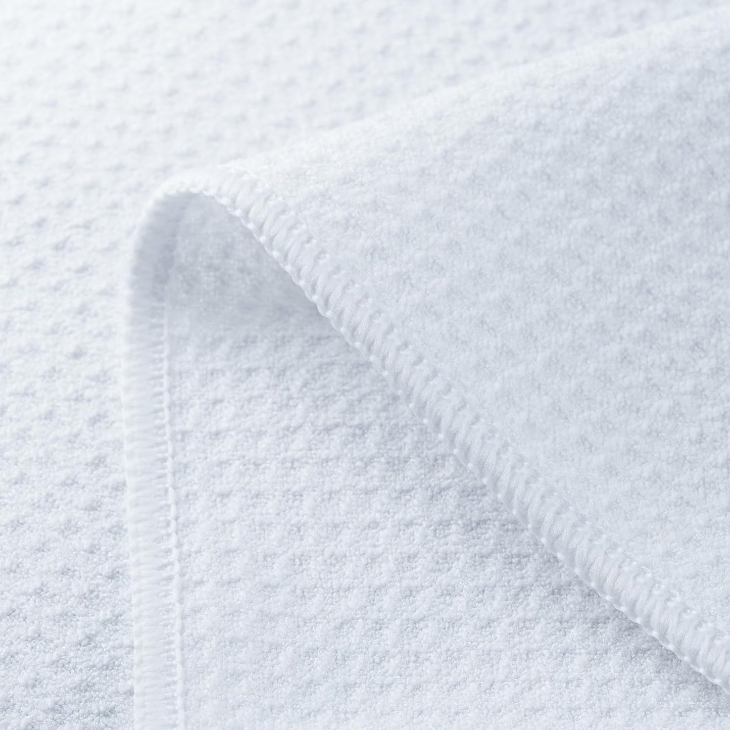 POLYTE Premium Microfiber Kitchen Dish Hand Towel Waffle Weave 12 Pack (16x28 in, White)