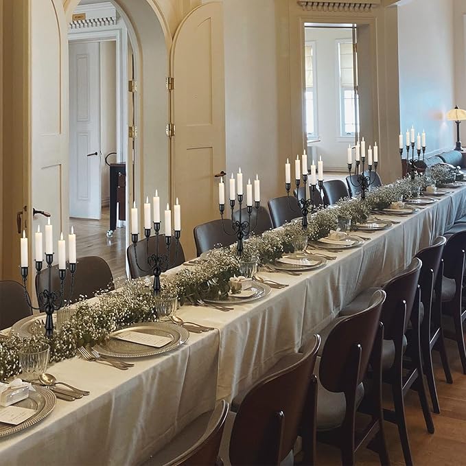 Sziqiqi Black Candelabra Candle Holder - Candle Holders for Candlesticks Set of 2 Metal Candelabrum Stand for Wedding Christmas Table Centerpieces Decor