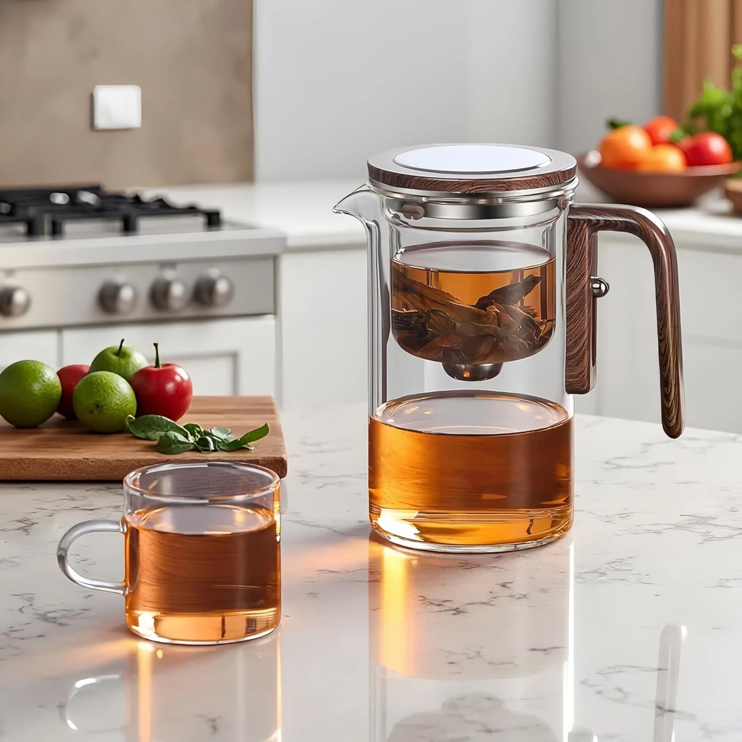 Enchanti Tea Pot, Creative Witchcraft Magic Glass Teapot, Detachable Loose Tea Glass Tea Infuser, Ideal for Tea Steeper -20oz (approx. 600 ml)