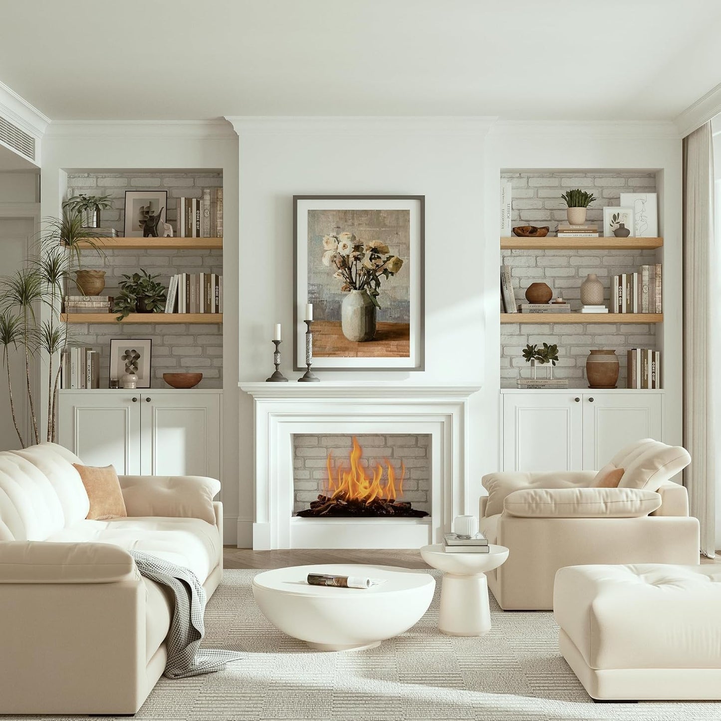 Vivelove 10 inches Deep Floating Shelves 36 inch Long, Large Oak Wall Shelves Heavy Duty 70 lbs for Bedroom, Bathroom, Living Room, Kitchen, Office, Modern Shelf Home Decor with Invisible Bracket