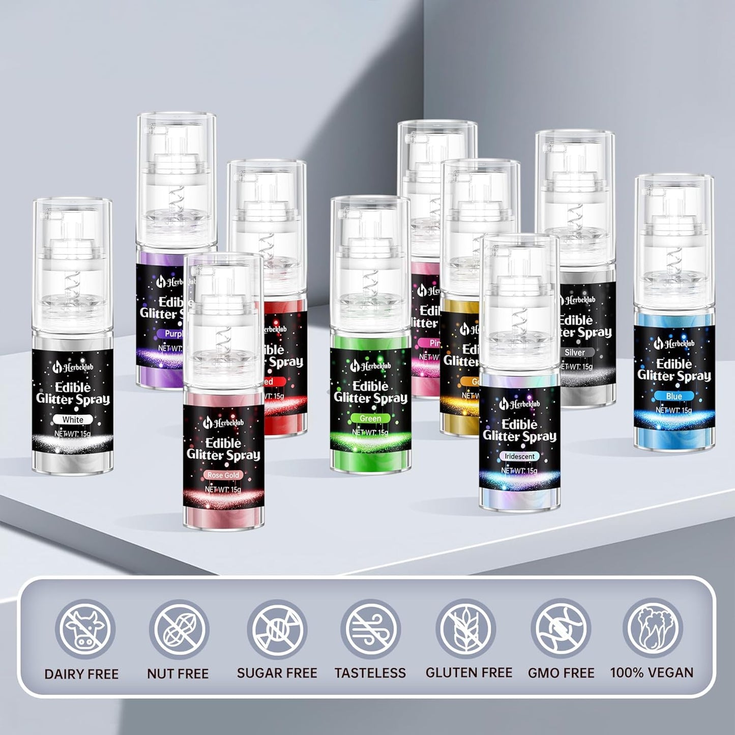 Red Edible Glitter Spray - 15g Edible Red Glitter for Cakes Food Grade Shimmer Powder Cake Spray for Cookie Decorating Chocolate Strawberry