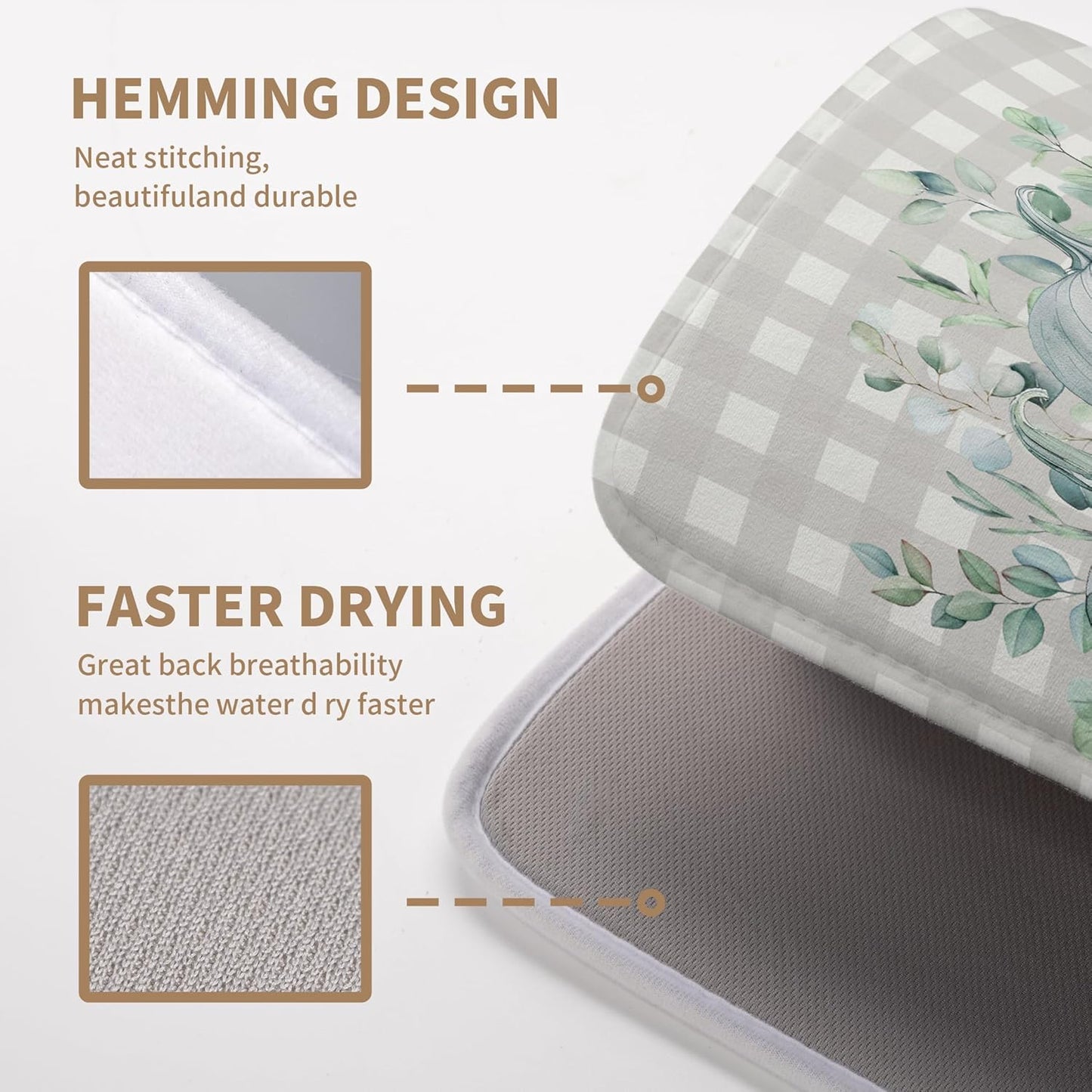 Thanksgiving Fall Dish Drying Mat Pumpkin Dish Drying Pad Autumn Large Dish Drying Matt Absorbent Dish Drainer Mat for Kitchen Counter Decor XL Coffee Maker Mat18x24 In