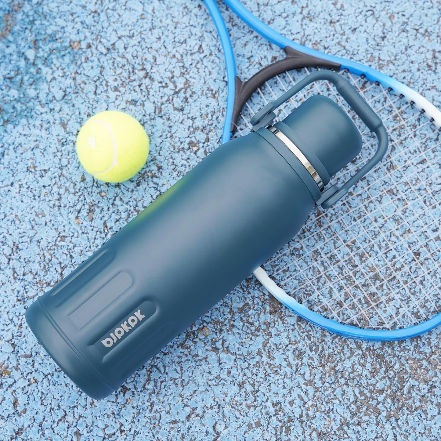 BJPKPK 27oz Insulated Thermos Water Bottle with Lid and Carry Handle Double Wall Stainless Steel Water Bottles,Navy Blue