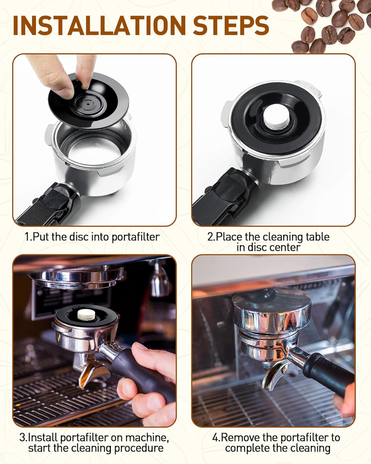 SONGTIY 2PCS Espresso Cleaning Disc, 54mm Silicon Backflush Disc for Select Breville Espresso Machines, Breville Accessories Compatible with BES810BSS, BES840XL, BES878BSS, BES880, BES870XL