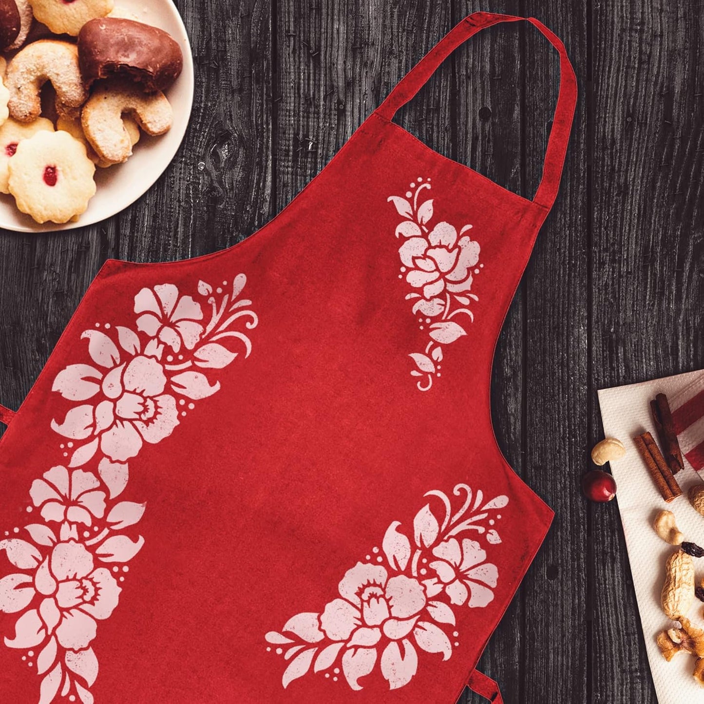 NAKLEO Painting Stencil for Crafts A4 8.3” x 11.8”, Flowers Frame Floral Pattern, Reusable Plastic DIY & Scrapbooking Drawing Template, Decoupage Art Home Decor, Wall Wood Fabric Furniture