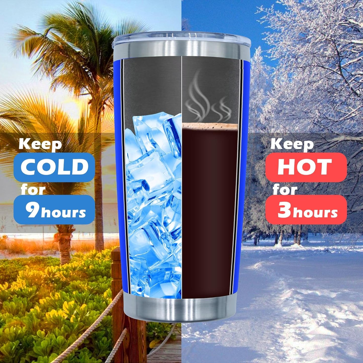 20oz Tumbler Bulk Stainless Steel Tumblers with Lid Vacuum Insulated Double Wall Travel Coffee Mug Powder Coated Tumbler Cup for Hot and Cold Drinks(Dark Blue, 12 pack)