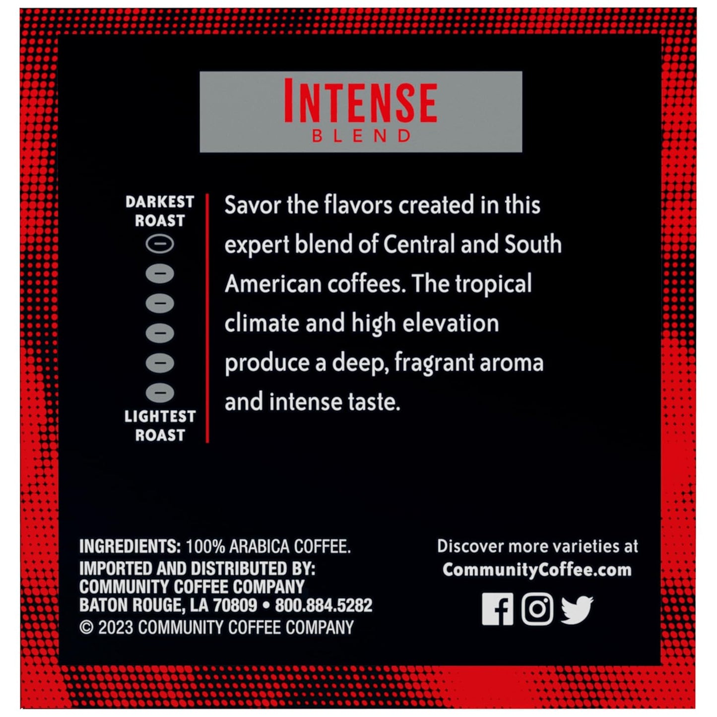 Community Coffee Dark & Bold Intense Blend 72 Count Coffee Pods, Dark Roast Compatible with Keurig 2.0 K-Cup Brewers, 12 Count (Pack of 6)