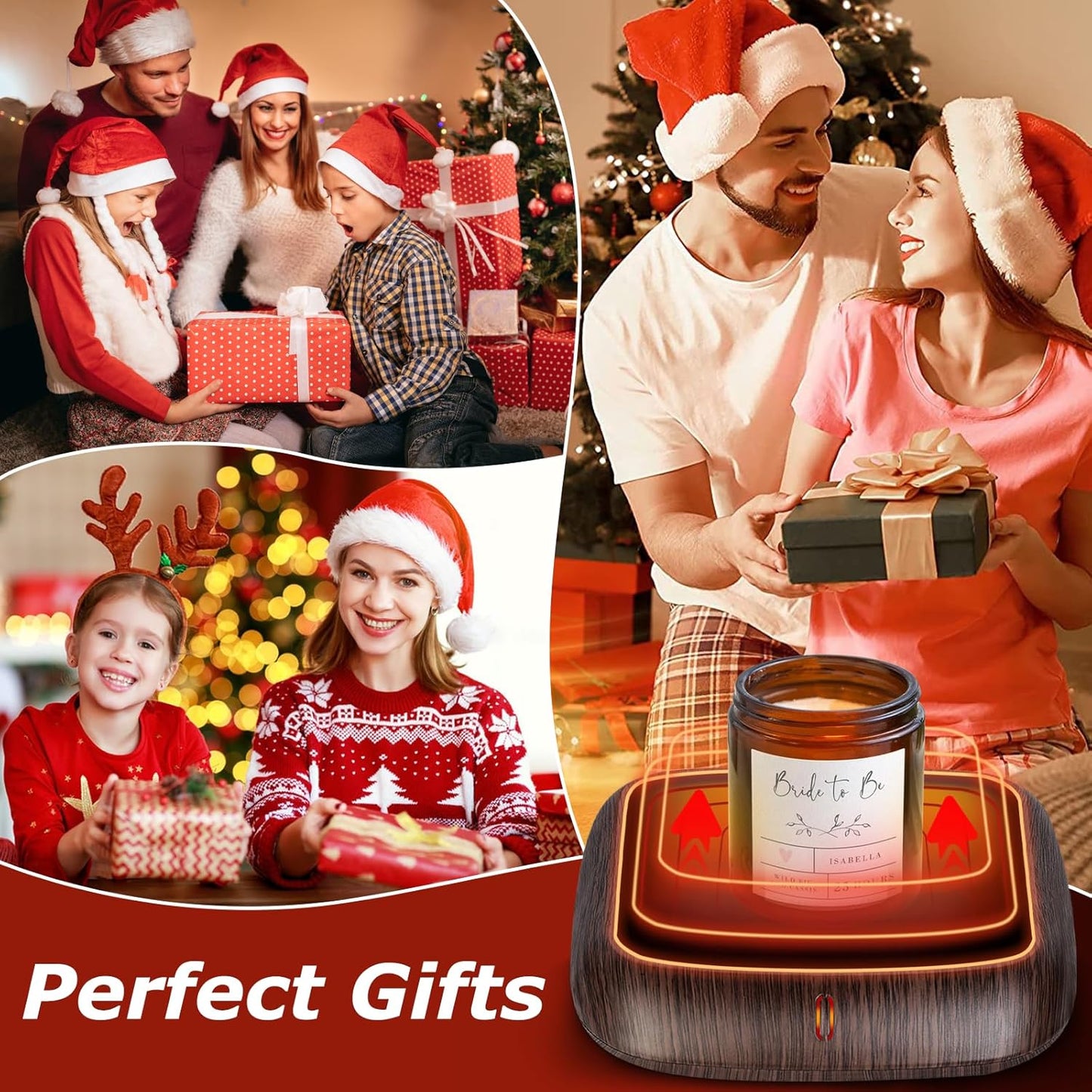 PUSEE Large Candle Warmer Plate with 6H Auto Shut Off, Coffee Mug Warmer with 3 Temp Settings,Wax Candle Warmer Safely Releases Scents Without a Flame,Tea Cup Warmer for Desk in Your Home & Office