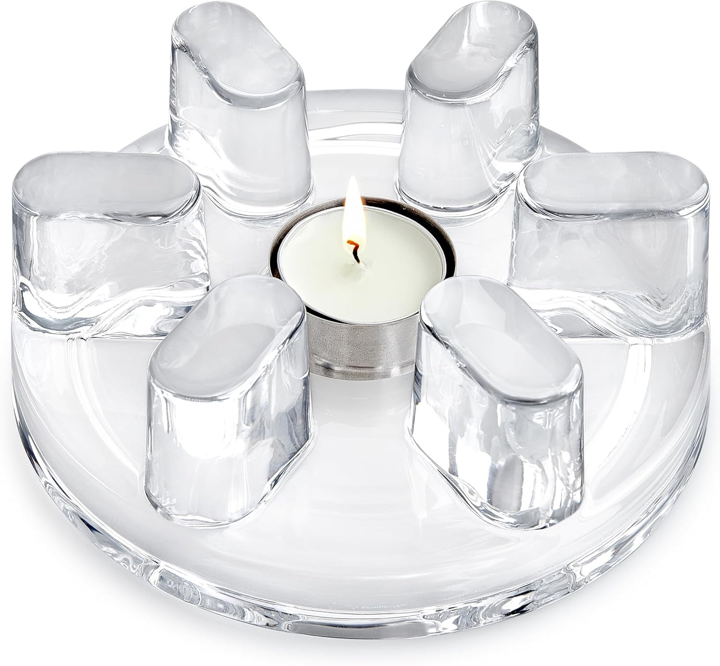 Teabloom Petals Tea Warmer – Elegant Glass Teapot Warmer with Tealight Candle | Universal Fit for Most Teapots | Durable Soda-Lime Glass Design