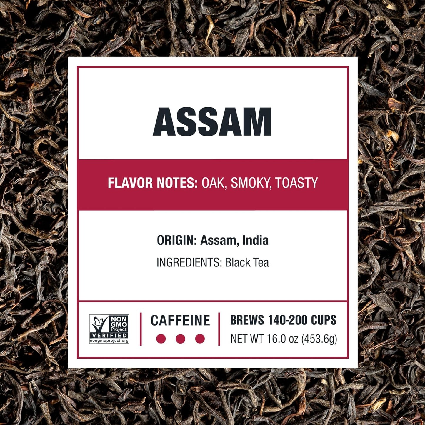 Tiesta Tea - Assam Black Tea, Loose Leaf, Single Origin Premium Black from India, High Caffeinated, Make Hot or Iced & Brews Up to 200 Cups, Pure Unblended, 16oz Resealable Bulk Pouch