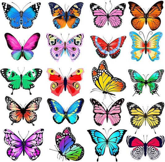 Window Clings Stickers for Kids Window Gel Clings Decals Thick Gel Clings Toddlers and Adults Classroom Home Nursery Airplane Birthday Party Supplies (Butterfly)