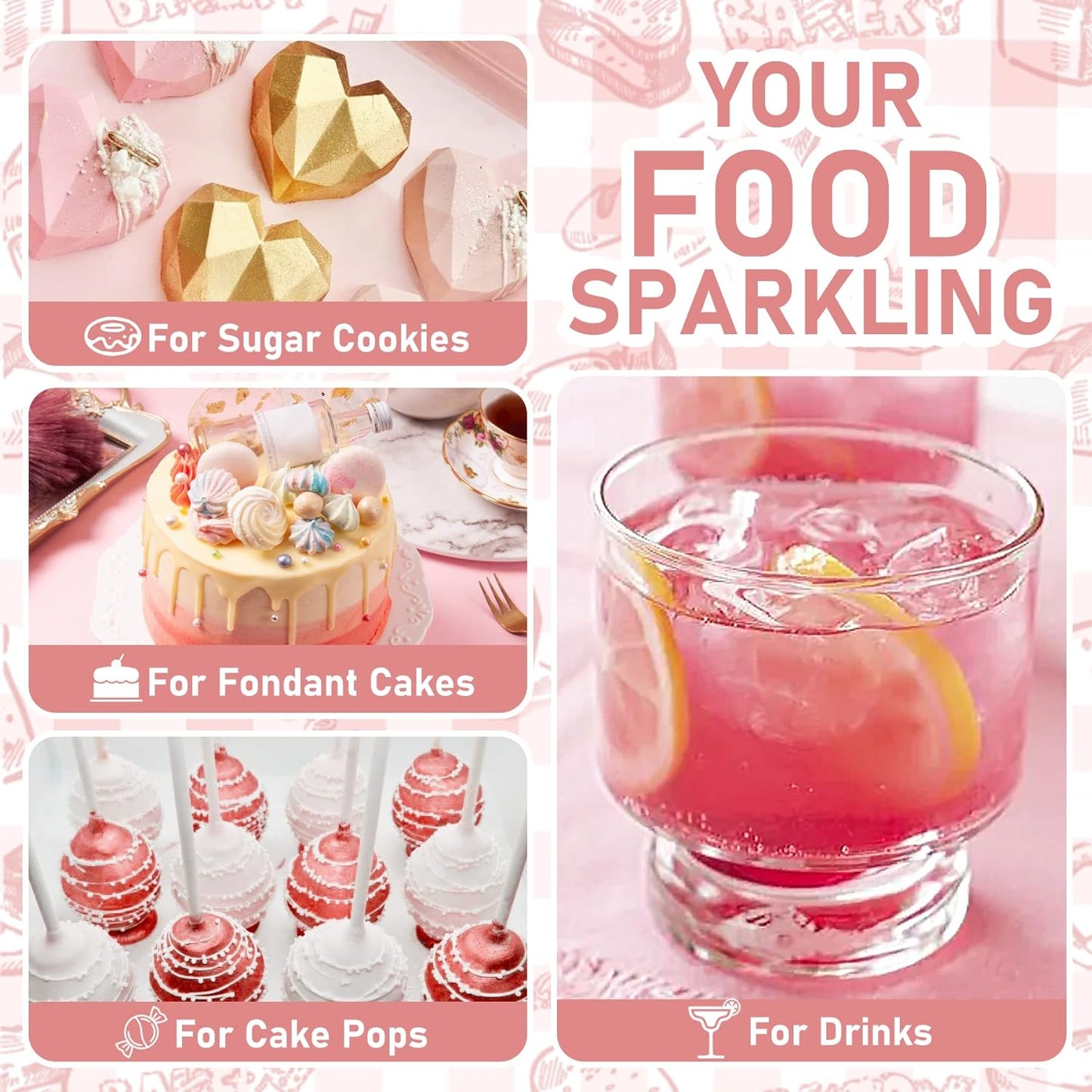 Edible Glitter - 30g Edible Luster Dust Metallic Food Grade Coloring Glitter for Drinks, Baking, Cake Decorating - Edible Dust Powder Shimmer Sprinkle Powder for Icing, Wine, Chocolate, Candy (Silver)