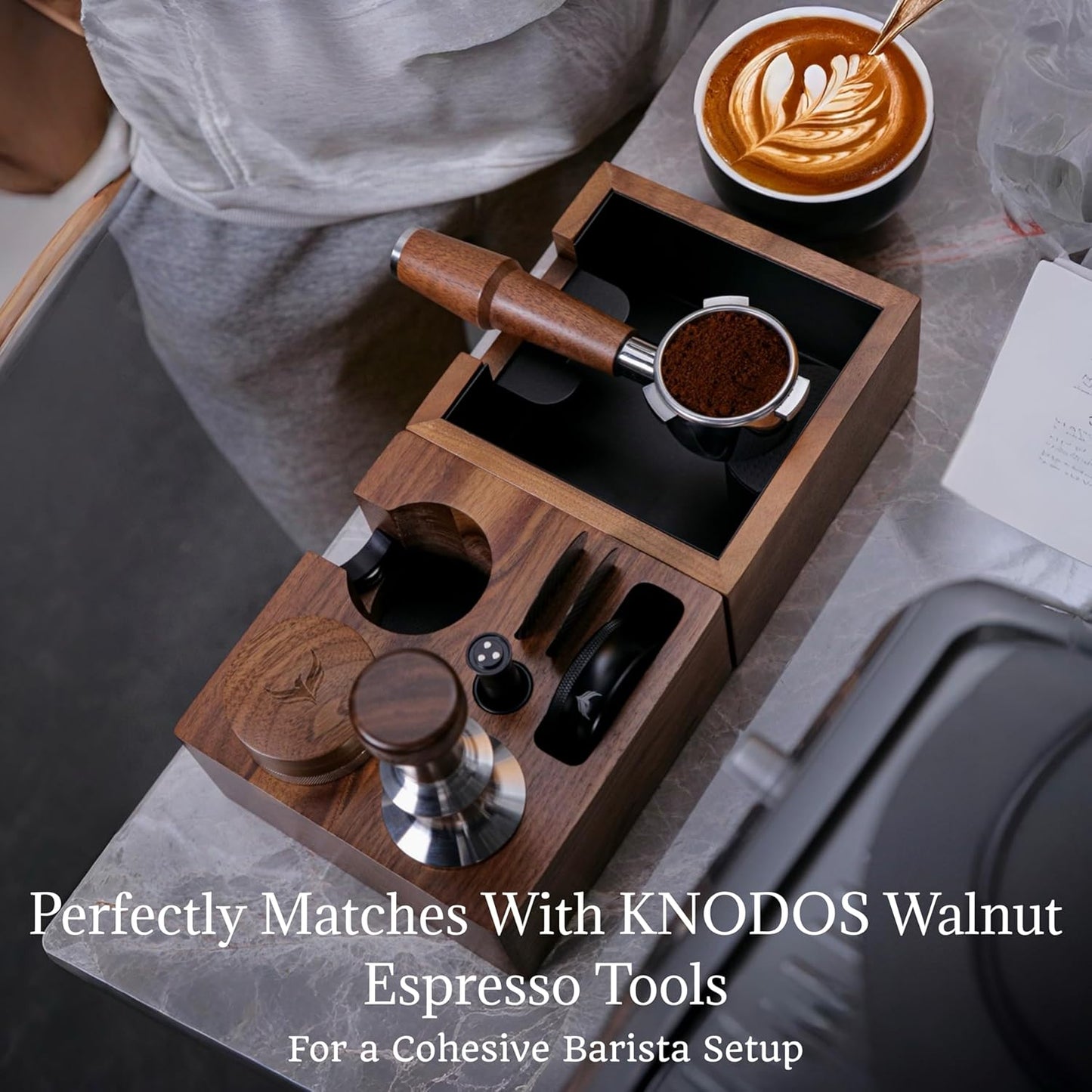 Walnut Naked Portafilter 54mm for Breville Barista Express, Pro, Touch, Bambino Plus | Premium Bottomless Portafilter | Fits BES870XL, BES878, BES880 | Includes 18–21g Filter Basket