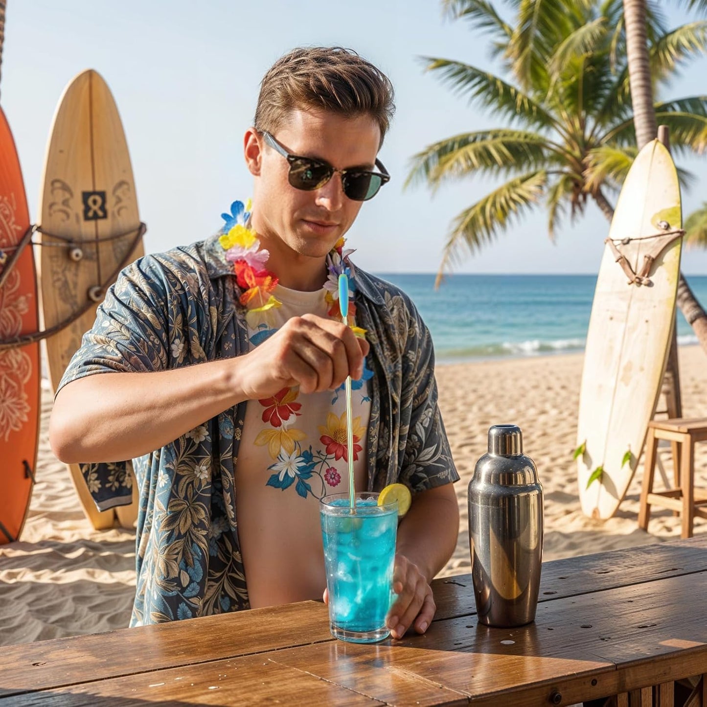 10Pcs Coffee Stir Sticks, Reusable Stir Sticks for Coffee Bar, Cocktail Drink Stirrer Spoon with Small Rectangular Paddles, Stainless Steel Swizzle Stick for Cocktails