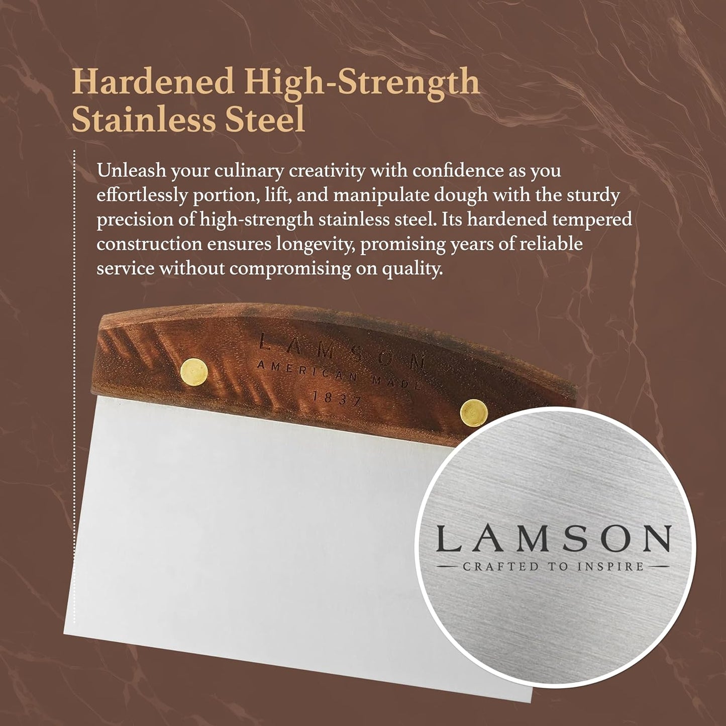 Lamson 3" x 6" Dough (Bench) Scraper with Walnut Handle