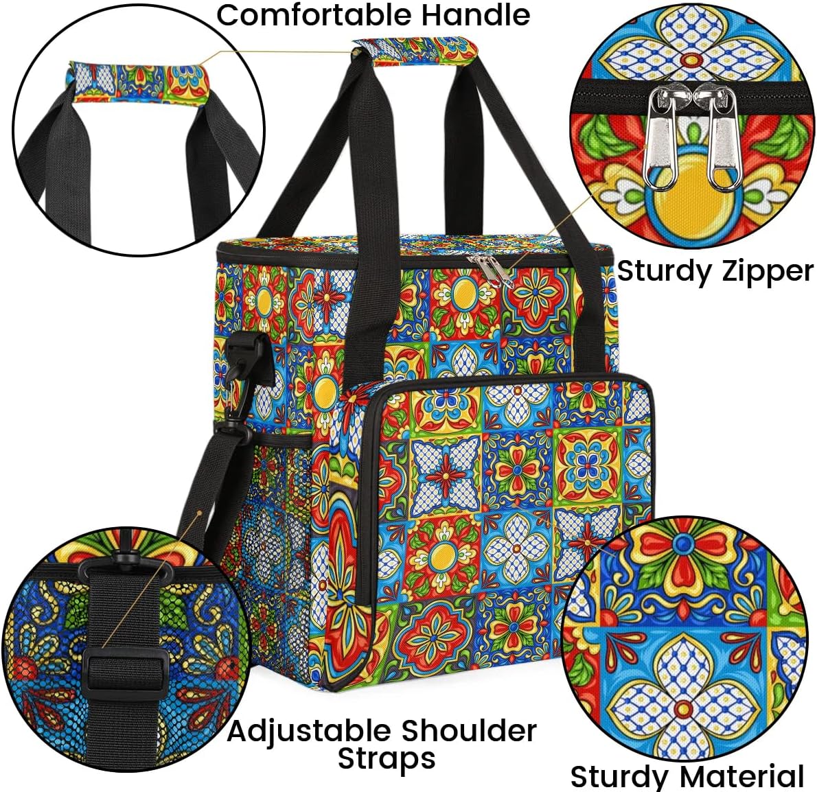 mandala flower vintage Coffee Maker Carring Bag Travel Carrying Storage Tote Bag Compatible with Keurig K-Mini or K-Mini Plus Portable Single Serve Coffee Brewer Case with Pockets for K-cup Pods