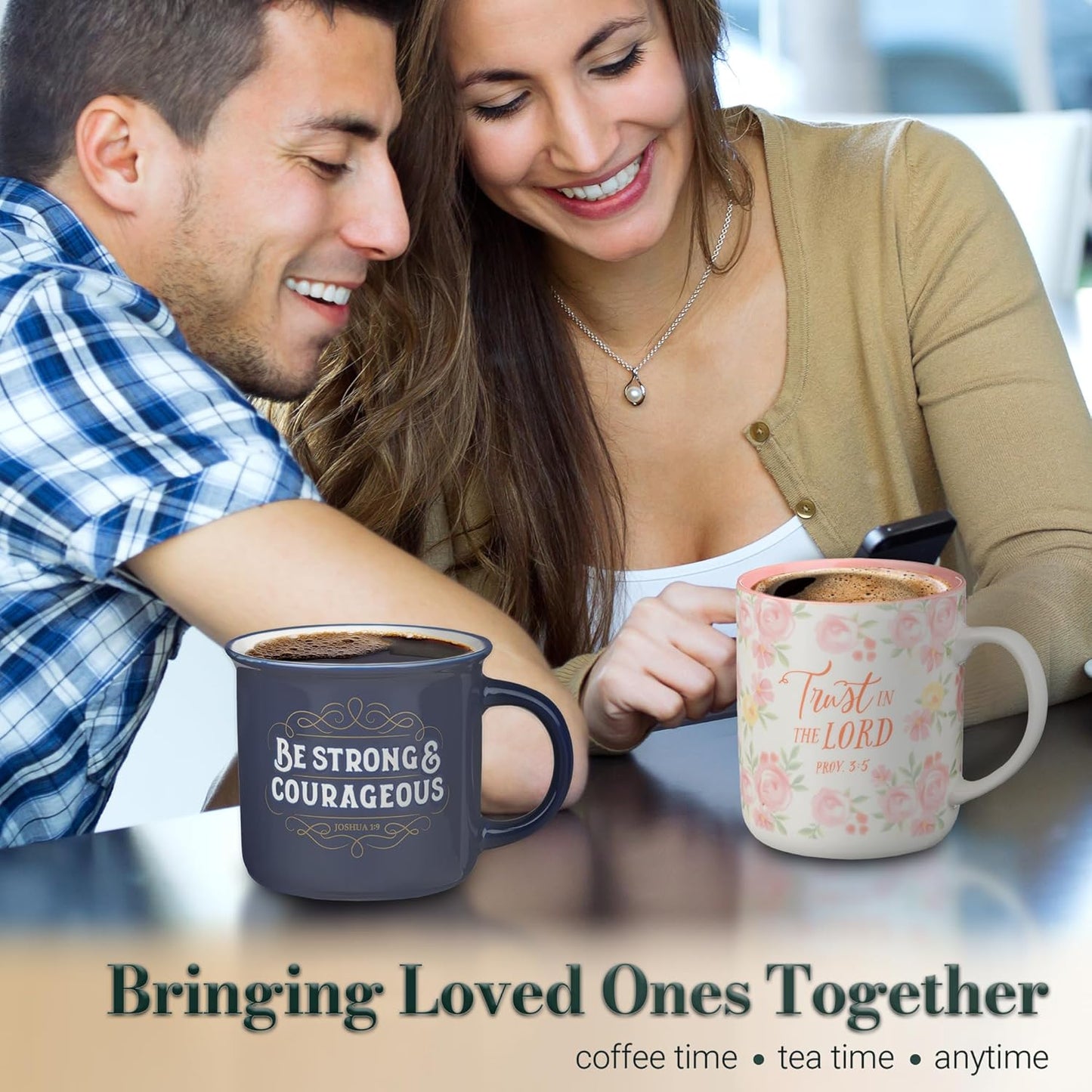 Christian Art Gifts Large Inspirational Women's Ceramic Coffee & Tea Scripture Mug: Trust in the Lord Encouraging Bible Verse, Microwave/Dishwasher Safe Novelty Drinkware, White & Pink Floral, 14 oz.