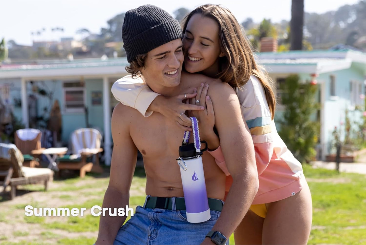 HYDRO CELL Stainless Steel Insulated Water Bottle with Straw - For Cold & Hot Drinks - Metal Vacuum Flask with Screw Cap and Modern Leakproof Sport Thermos for Adults (Lavender/White 18oz)