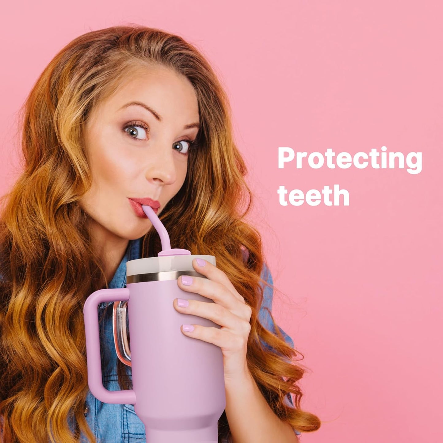 Metal Straws Reusable for 40 oz Simple Modern/Stanley Cup, 6Pcs Stainless Steel Drinking Straight Straw with Silicone Tips for 40 oz Tumbler,BPA FREE