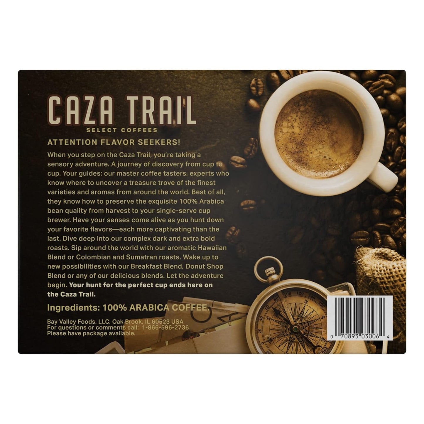 Caza Trail Coffee Pods, Dark Roast, Single Serve (Pack of 100) (Packaging May Vary)