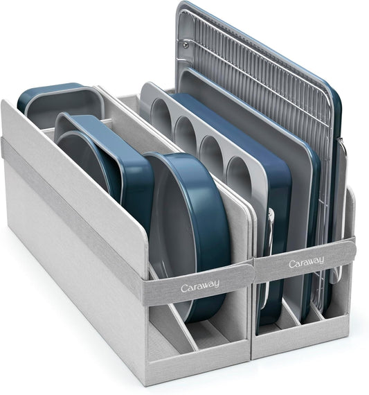 Caraway Nonstick Ceramic Bakeware Set (11 Pieces) - Baking Sheets, Assorted Baking Pans, Cooling Rack, & Storage - Aluminized Steel Body - Non Toxic, PTFE & PFOA Free - Navy