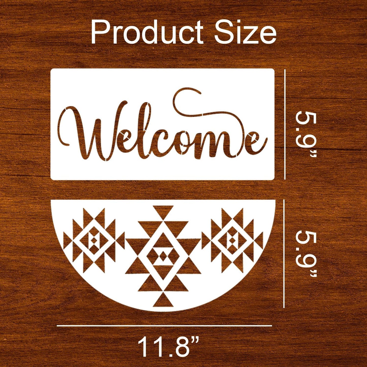 Welcome Stencils for Painting on Wood 12” Welcome Stencil for Wood Sign Hello Doormat Stencils Templates for Door Hanger Door Mat Fabrics