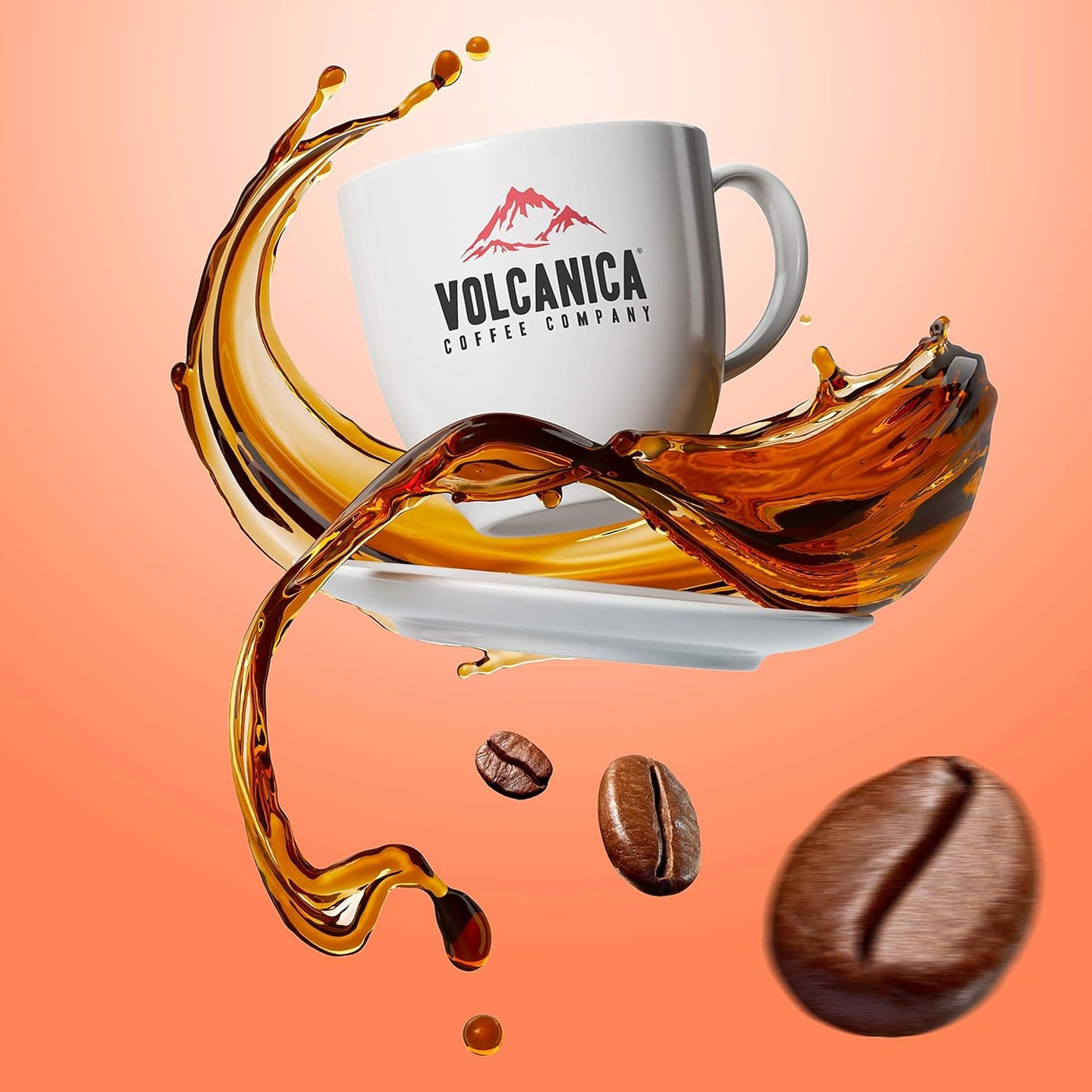 Volcanica Espresso Whole Beans Coffee, Dark Roast 100% Arabica, Espresso Roast, Bold Sweet Flavor, Fresh Roasted, Kosher, Vegan, Gluten-Free, 5 lbs