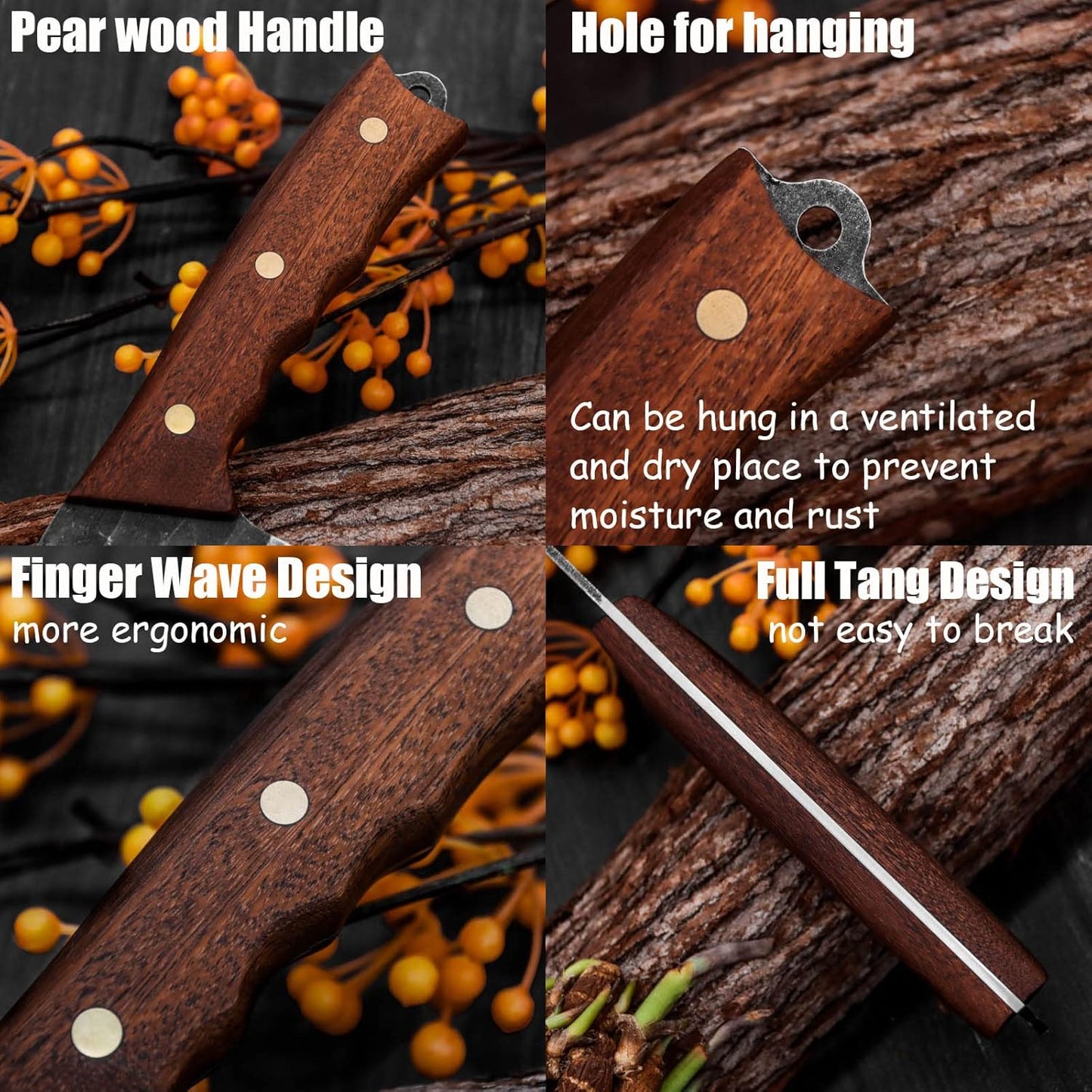 BLADESMITH 7" Chinese Chef Cleaver Knife – Forged High Carbon Steel, Professional Butcher Knife, Lightweight Design for Effortless Chopping, Full Tang with Pearwood Handle – 2024 Kitchen Gifts