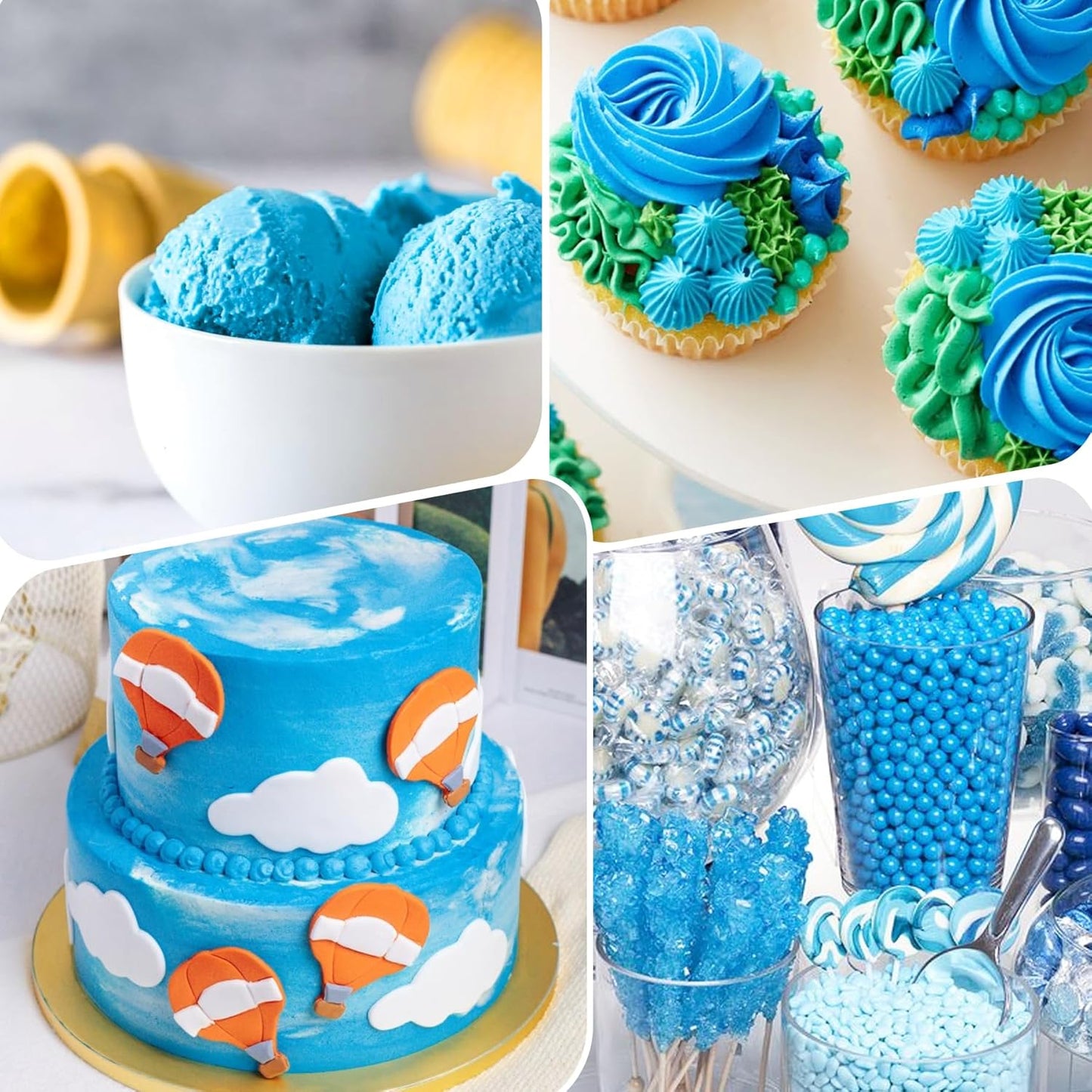 Food Coloring Gel - Vibrant Color Gel Food Coloring for Cake Decorating, Baking, Easter Egg, Icing - Tasteless Food Color Dye for Fondant, Cooking, Slime, Airbrush (Blue, 5.3oz)