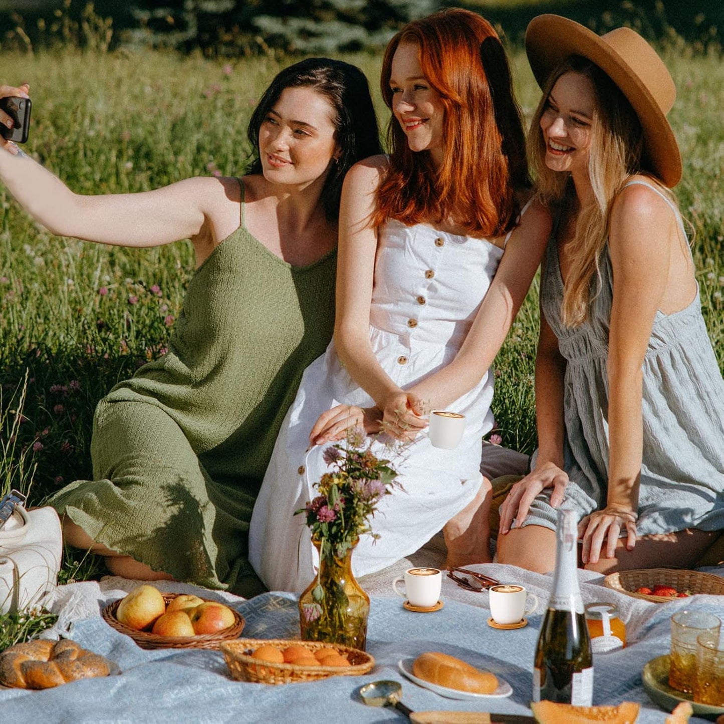 Hasense 3 Ounce Espresso Cups and Saucers Set of 6, Demitasse Cups with Handle for Coffee Drinks, Latte, Cappuccino, Cafe Mocha and Tea, Porcelain Coffee Cups for Coffee Bar Home and Party, White