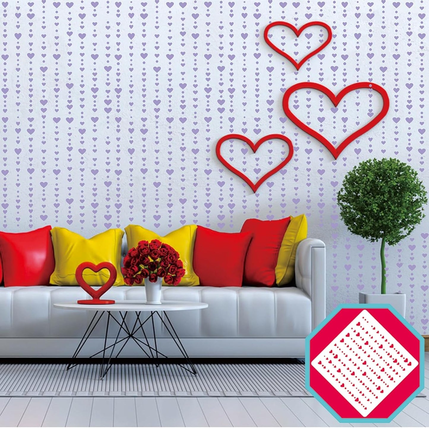 16 Pcs 5.5x5.5in Cookie Stencil Baking Stencils for Royal Icing Cookies, Airbrush Cookies; Sugar Cookie Stencils,Craft Painting Stencil, Stencil Genie Stencils (Heart), White